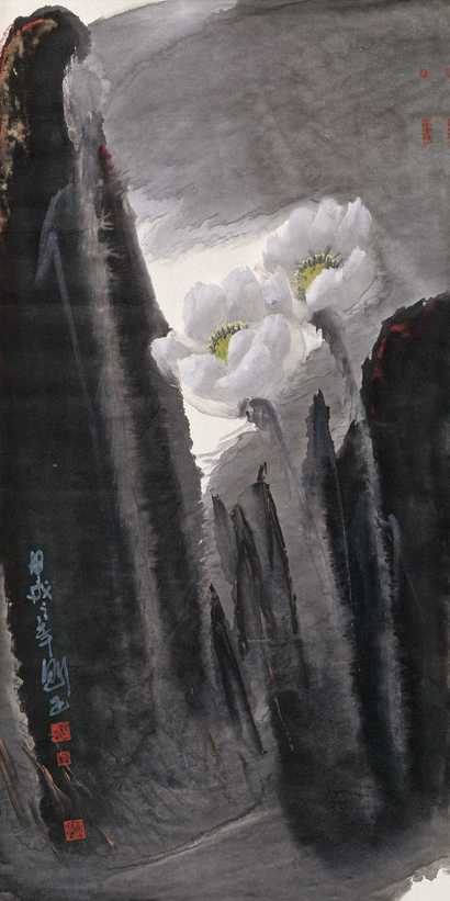 李魁正 甲戌（1994年）作 花卉 镜心